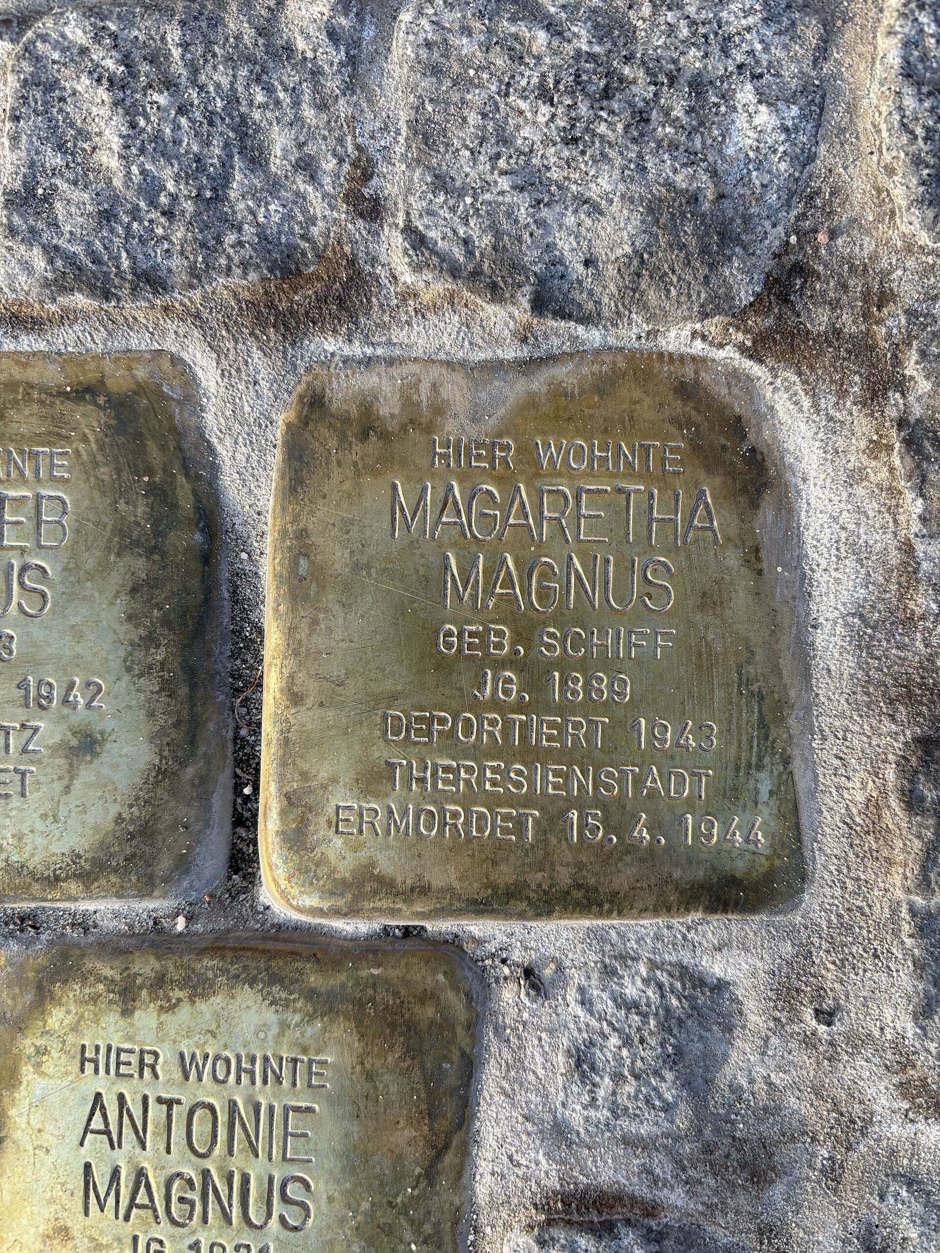 Imagem de referência de Stolperstein em memória de Margaretha Magnus, descrito nos dados abertos como stolperstein em Wilhelmshaven, Alemanha