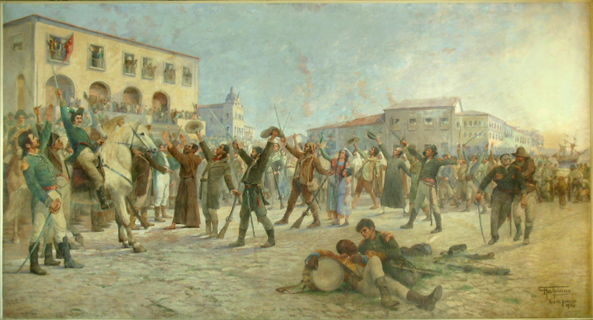 Imagem de referência de O Primeiro Passo para a Independência da Bahia, descrito nos dados abertos como pintura de Antônio Parreiras