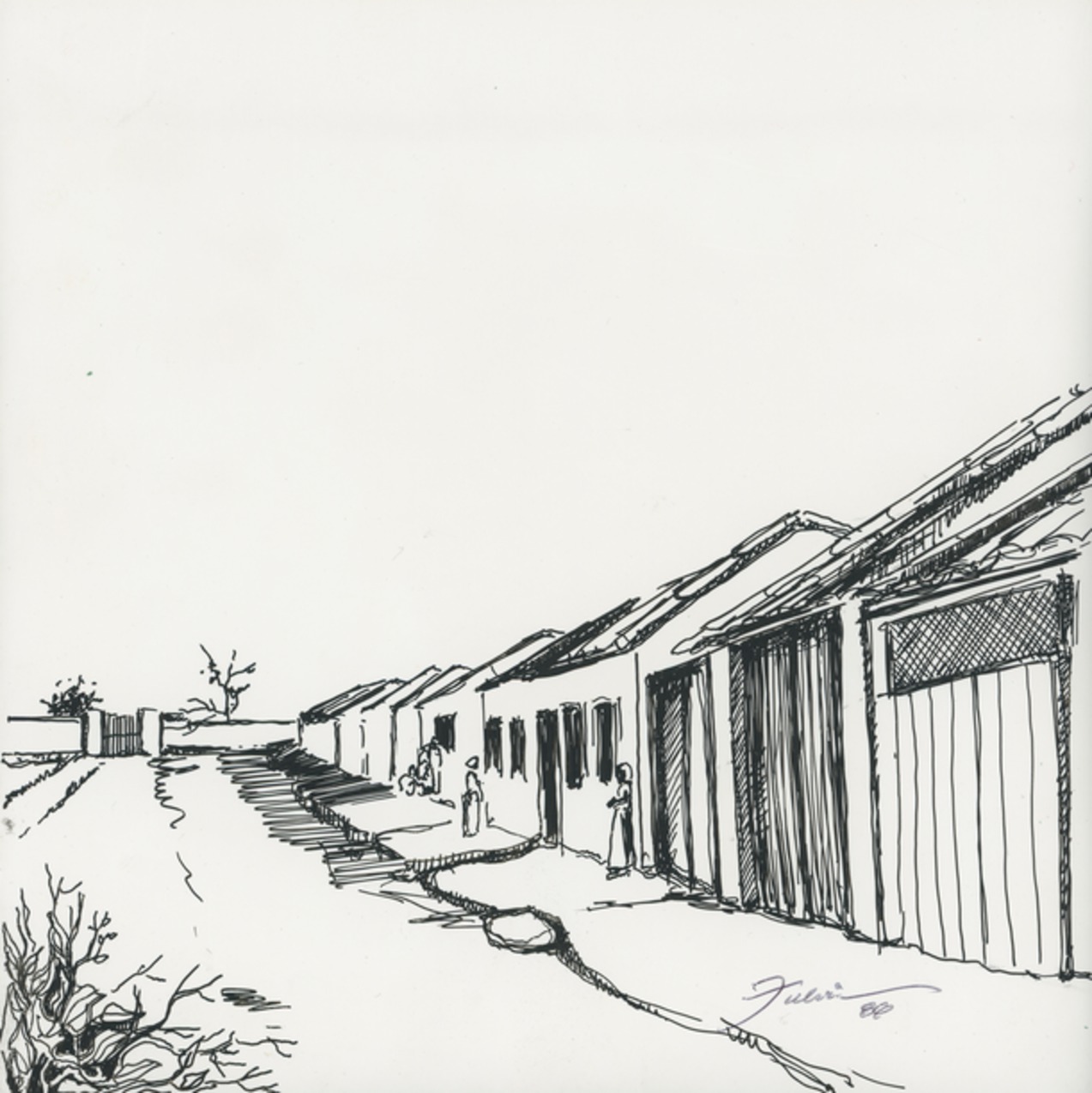Imagem de referência de Senzala da Fazenda Santa Francisca de Camanducaia, descrito nos dados abertos como desenho de Fúlvia Gonçalves (FG 164)