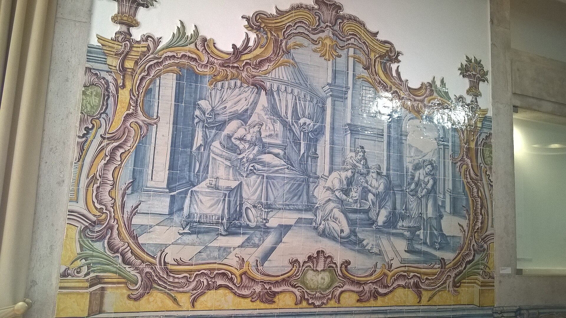 Imagem de referência de Histórias da vida de S. Bento, descrito nos dados abertos como conjunto de 11 painéis de azulejos