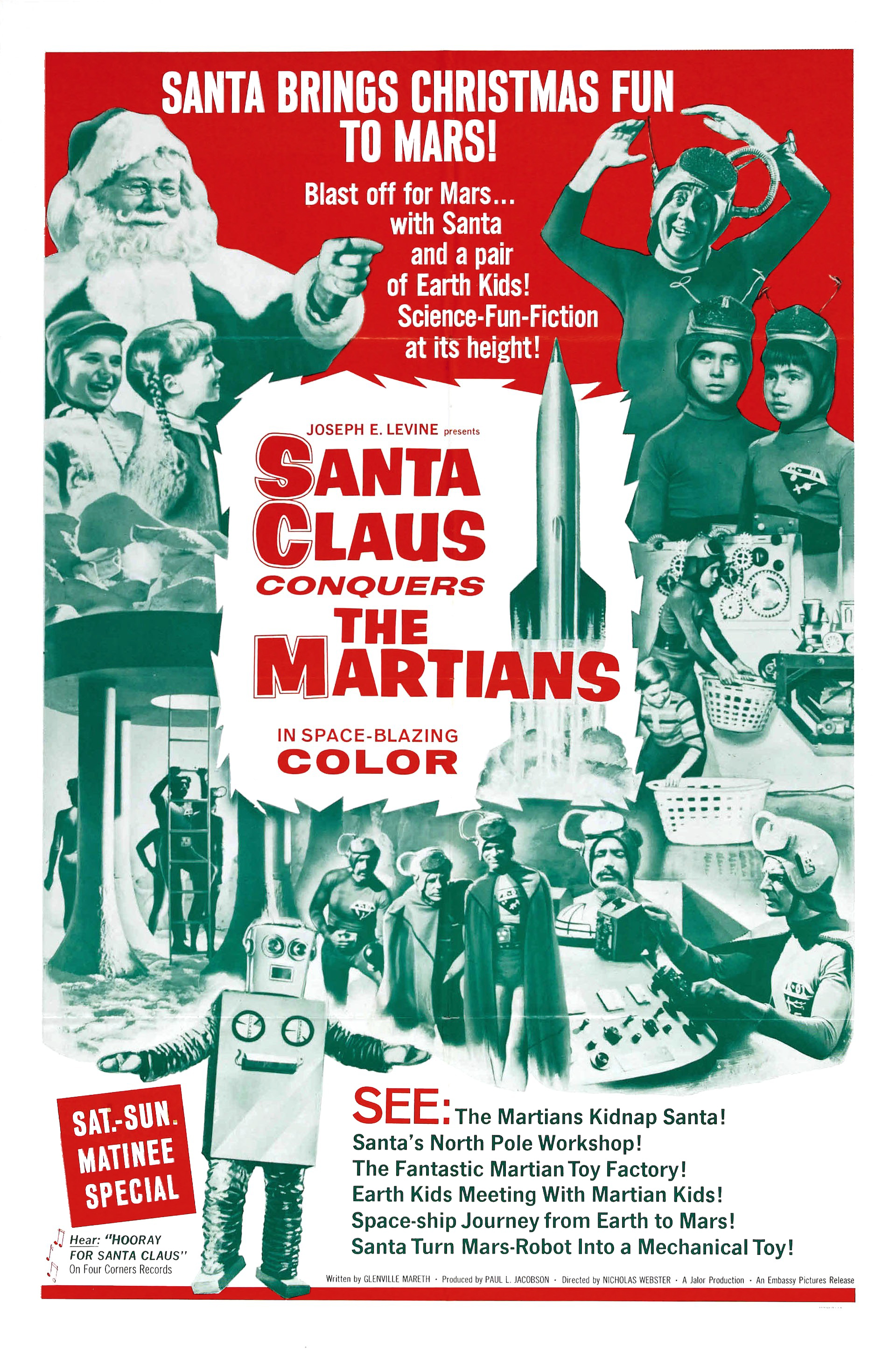 Imagem de referência relacionada a Santa Claus Conquers the Martians, item descrito como filme de 1964 dirigido por Nicholas Webster