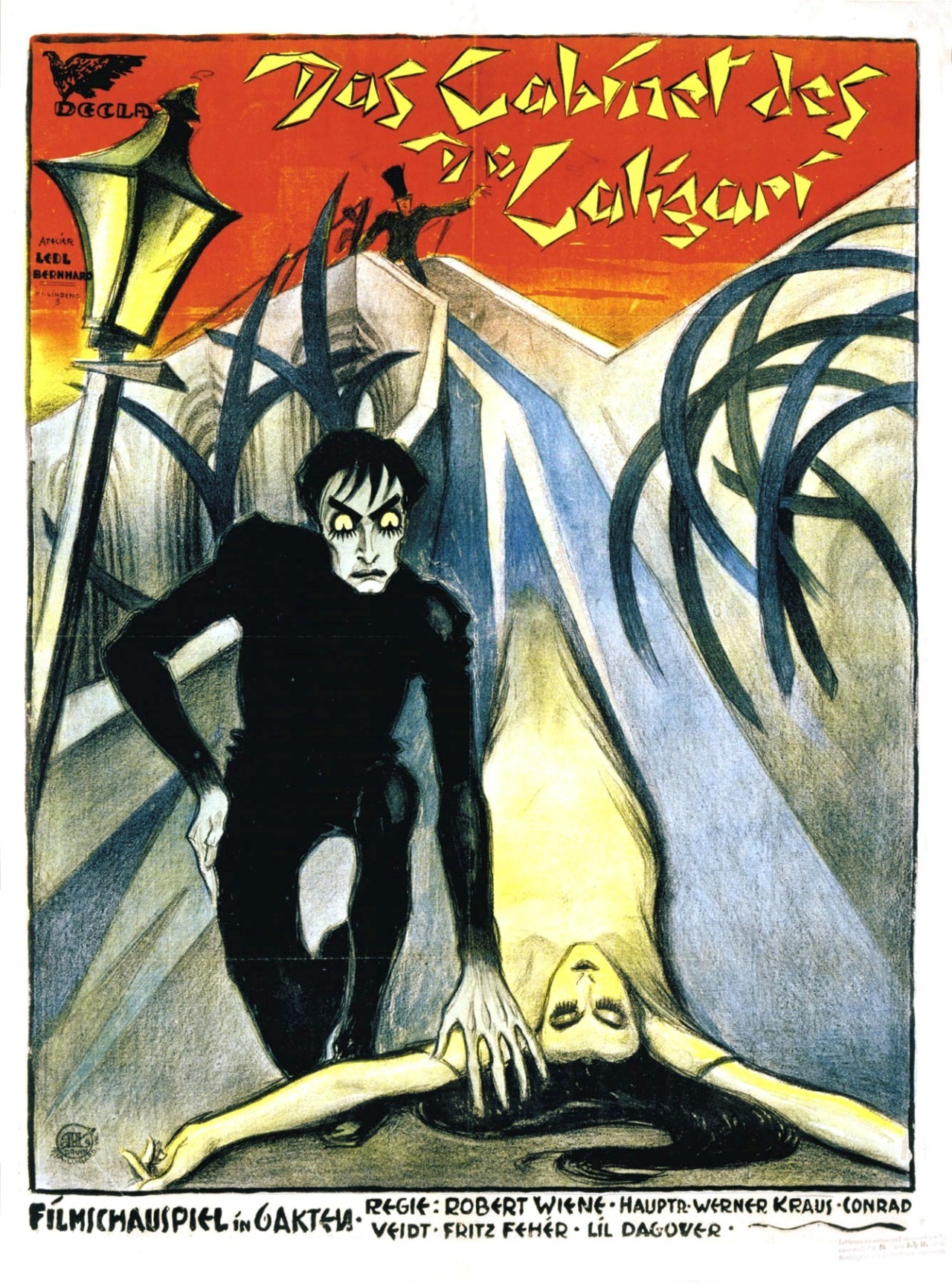 Imagem de referência de Das Cabinet des Dr. Caligari, descrito nos dados abertos como filme de 1920 dirigido por Robert Wiene