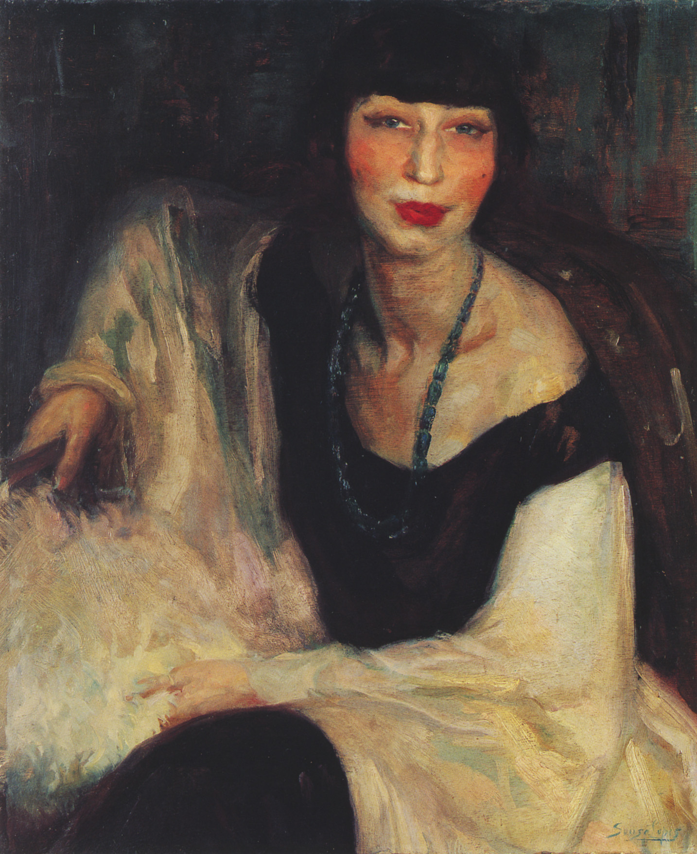 Imagem de referência de Retrato de Madame S. L., descrito nos dados abertos como pintura de Adriano de Sousa Lopes