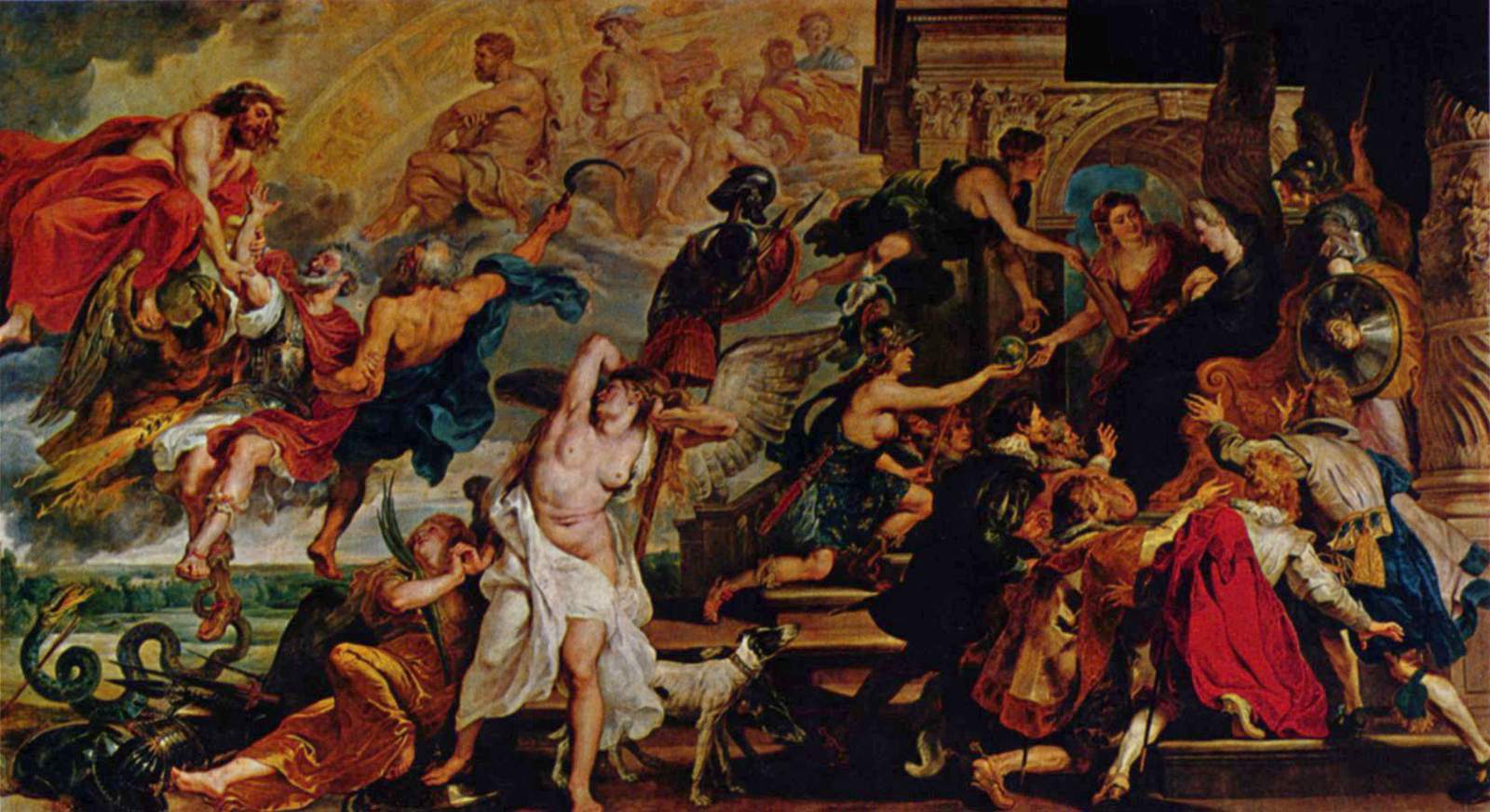Imagem de referência de A Apoteose de Henrique IV e a Proclamação da Regência, descrito nos dados abertos como pintura de Pierre Paul Rubens