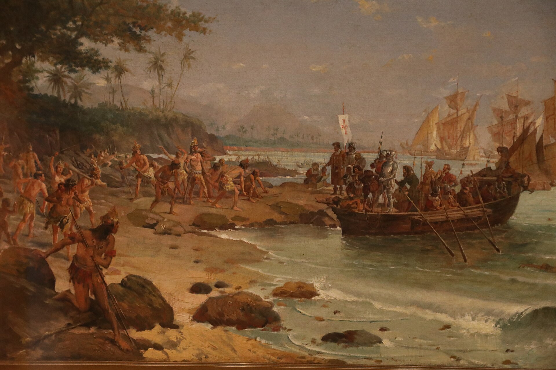 Imagem de referência de Desembarque de Cabral em Porto Seguro, descrito nos dados abertos como obra do acervo museológico do Museu Histórico Nacional