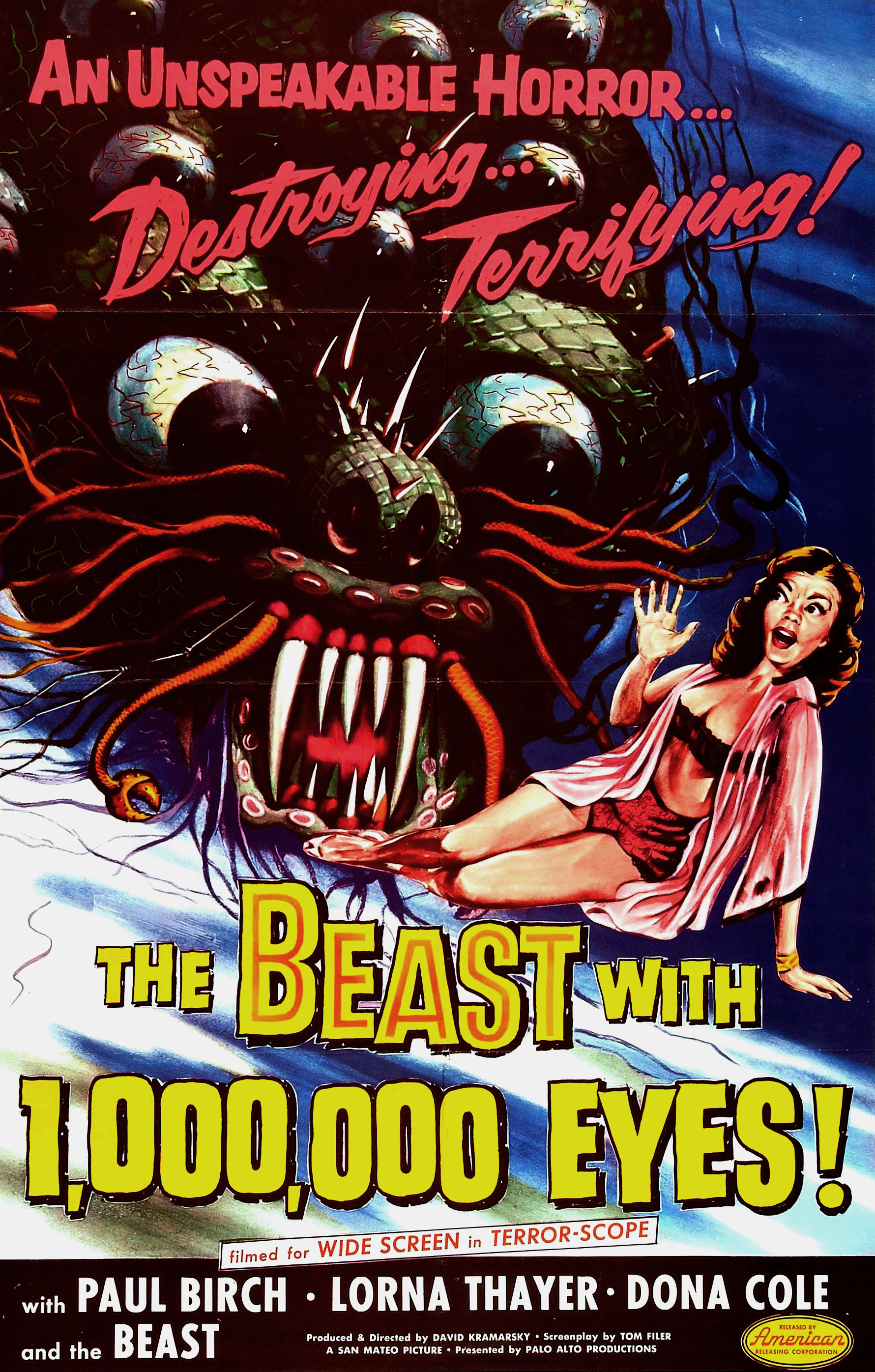 Imagem de referência relacionada a The Beast With a Million Eyes, item descrito como filme de 1955 dirigido por Roger Corman