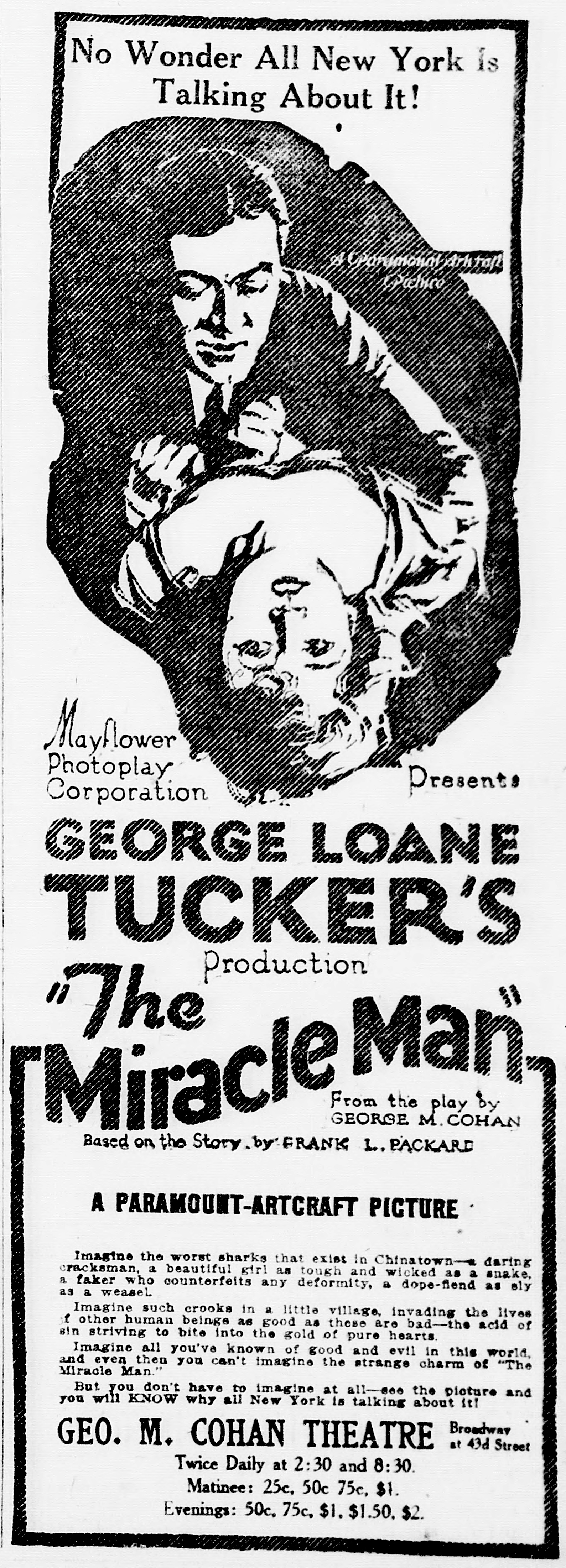 Imagem de referência relacionada a The Miracle Man, item descrito como filme de 1919 dirigido por George Loane Tucker
