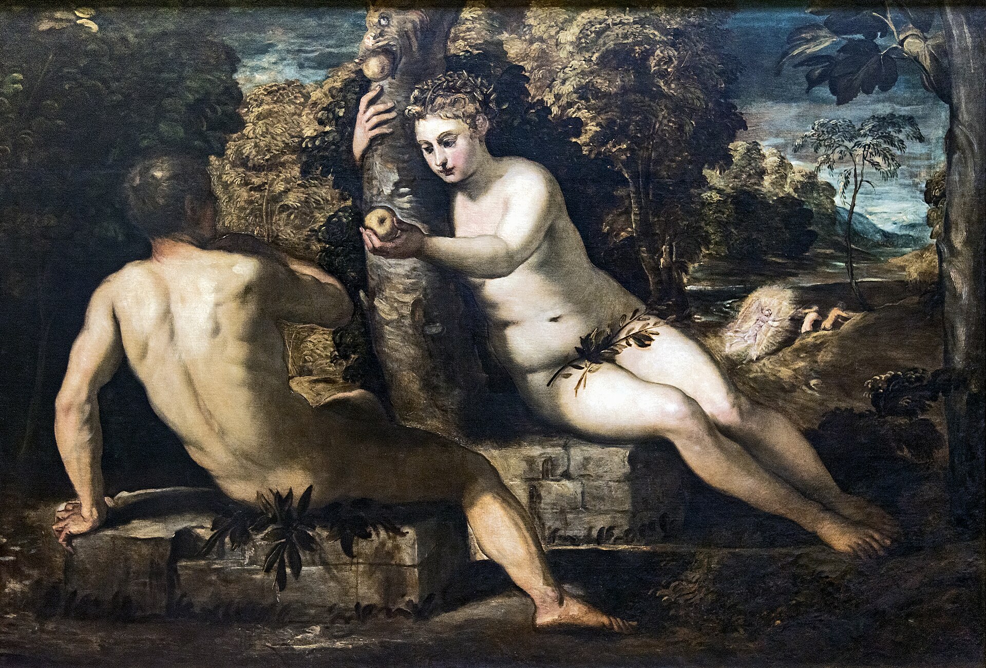 Imagem de referência de Adão e Eva, descrito nos dados abertos como pintura de Tintoretto