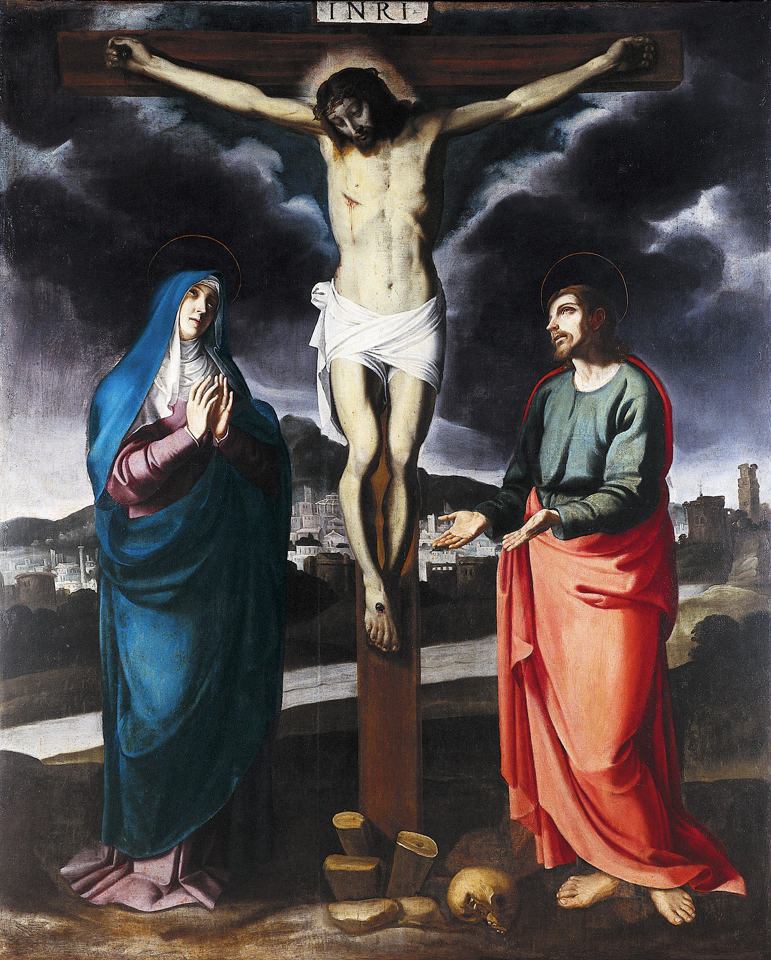 Imagem de referência de Calvário, descrito nos dados abertos como pintura da oficina de André Reinoso