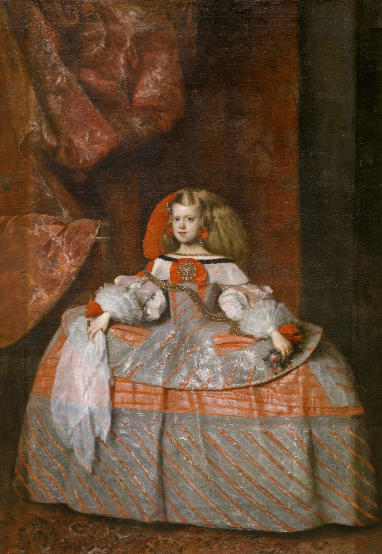 Imagem de referência de Infanta Margarida Teresa em vestido rosa (1660), descrito nos dados abertos como pintura de Juan Baustista Martínez del Mazo