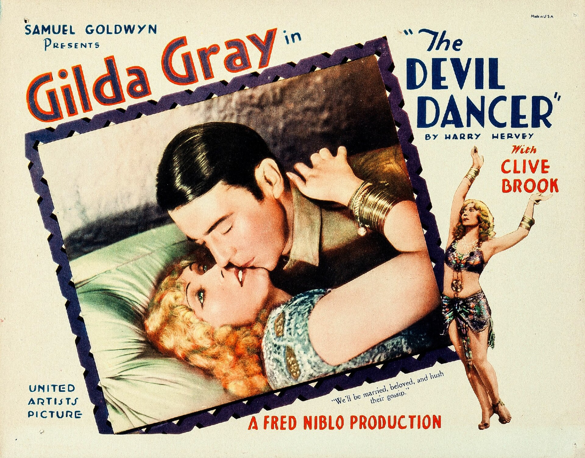 Imagem de referência relacionada a The Devil Dancer, item descrito como filme de 1927 dirigido por Fred Niblo e H. Bruce Humberstone