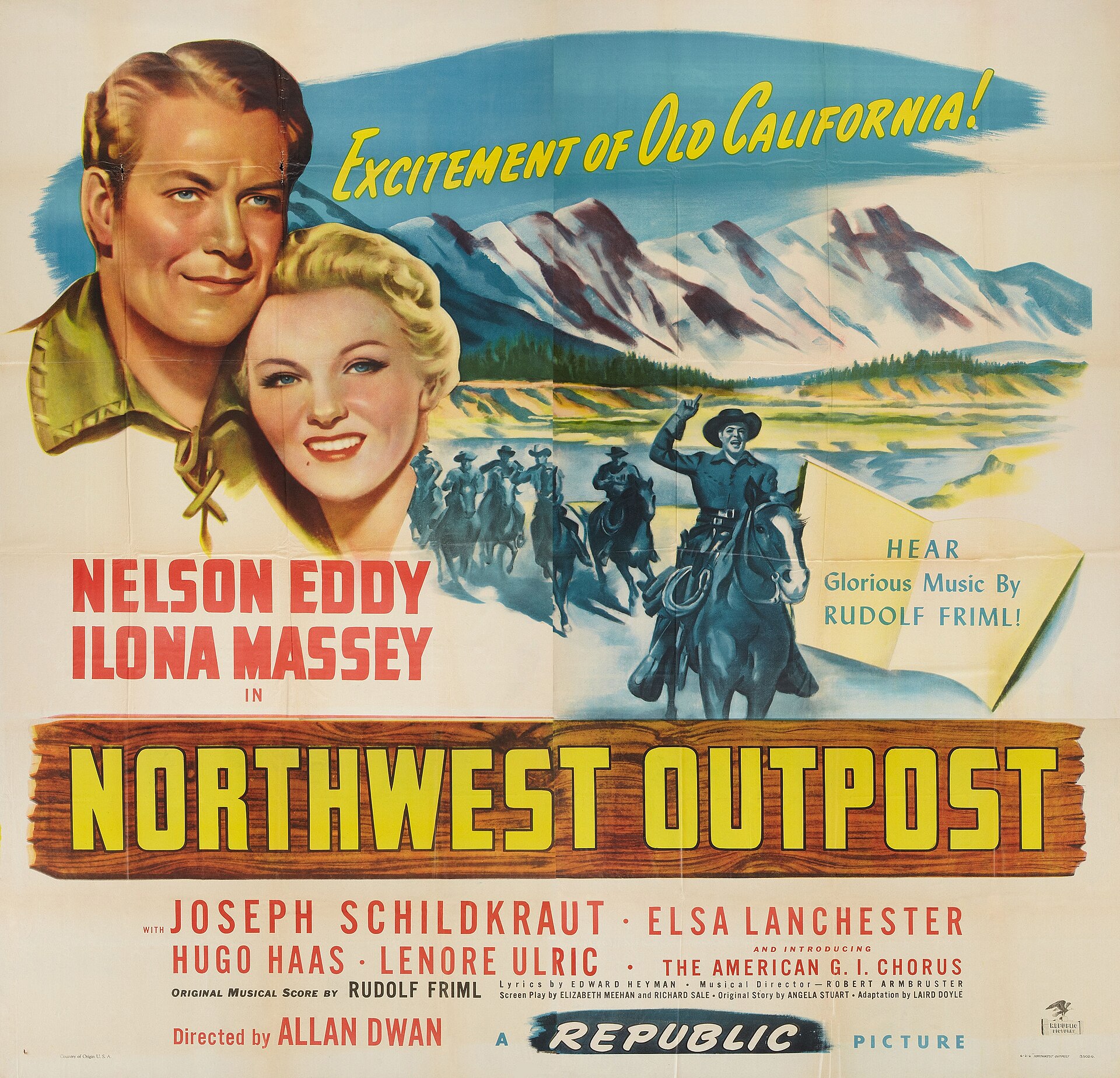 Imagem de referência de Northwest Outpost, descrito nos dados abertos como filme de 1947 dirigido por Allan Dwan