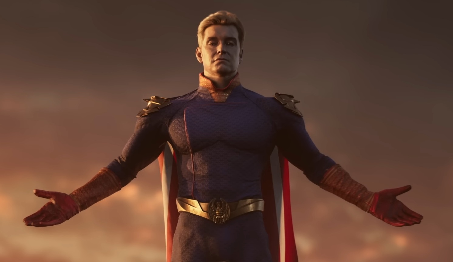 Imagem de referência de Capitão Pátria (Homelander), descrito nos dados abertos como personagem fictício de The Boys