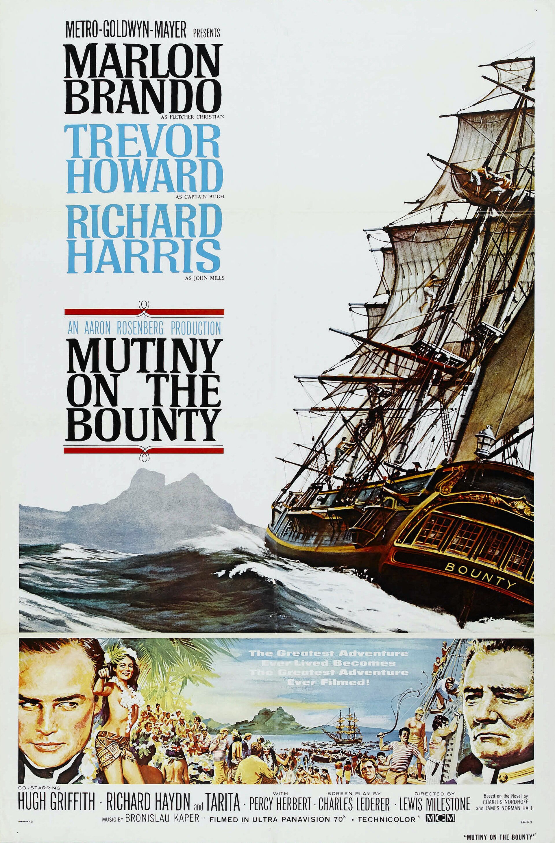 Imagem de referência de Mutiny on the Bounty, descrito nos dados abertos como filme de 1962 dirigido por Carol Reed e Lewis Milestone
