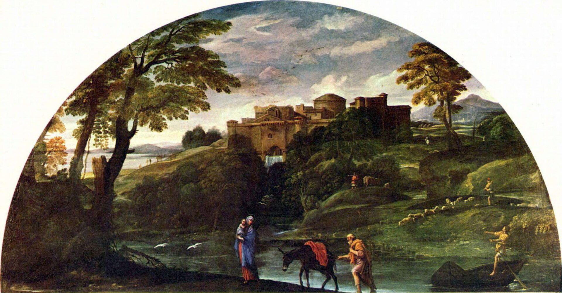Imagem de referência de Fuga para o Egito, descrito nos dados abertos como pintura de Annibale Carracci