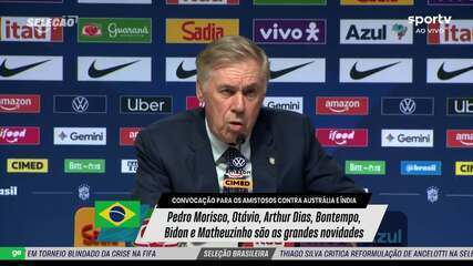 Carlo Ancelotti sobre renovação da Seleção: "Priorizar jovens para a próxima Copa"