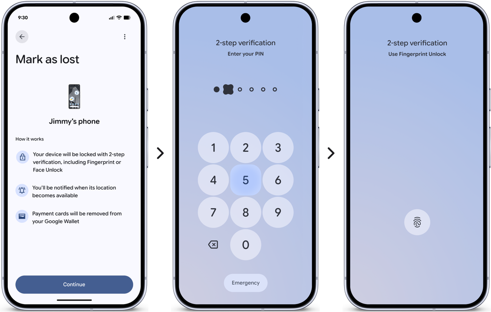 O Android 17 também traz melhorias em segurança contra roubos — Foto: Divulgação/Google