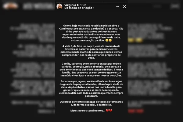 Esposa de segurança de Virginia também morreu em acidente de moto na BR-060 - destaque galeria