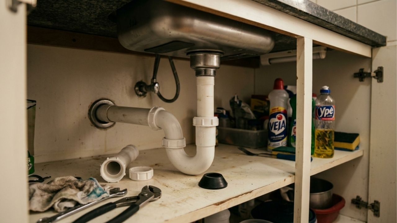 Marido de aluguel que faz pequenos reparos revela que 70% dos chamados são problemas que o próprio morador causou apertando demais registro, torneira, sifão e válvula de descarga, e mostra a força certa para cada um
