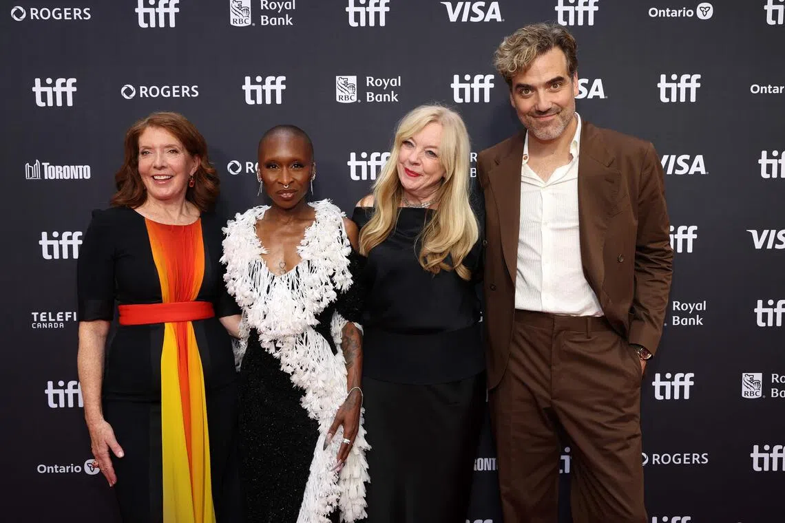 (From left) British director Susanna White, English actress-singer Cynthia Erivo, Australian playwright Suzie Miller and British actor Daniel Ings at the premiere of Prima Facie during the Toronto International Film Festival, on Sept 13.