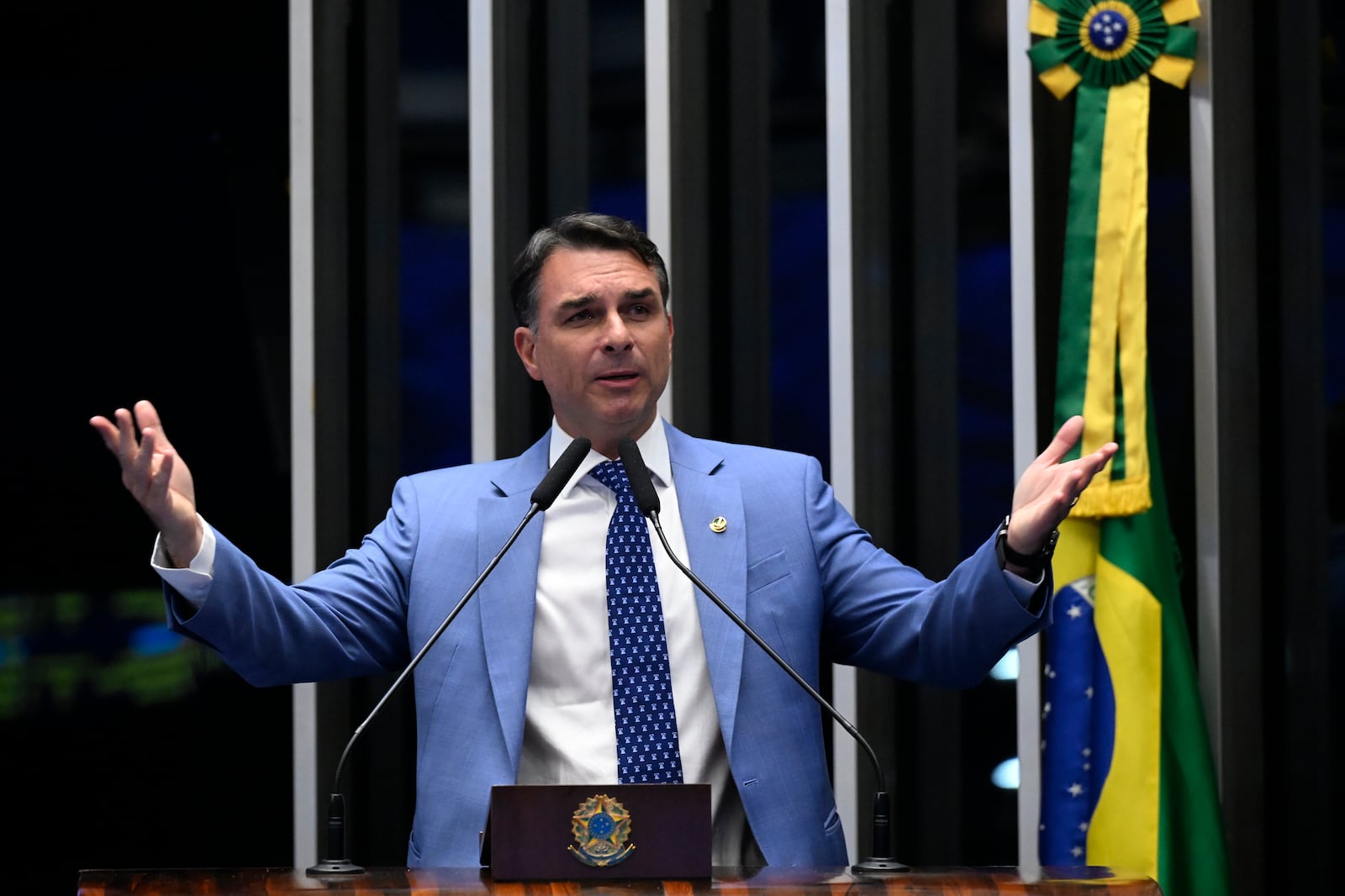 'Imagina se fosse agora, eu teria viajado no avião de Alexandre de Moraes', ironiza Flávio Bolsonaro Carlos Moura/Agência Senado – 01.09.2026