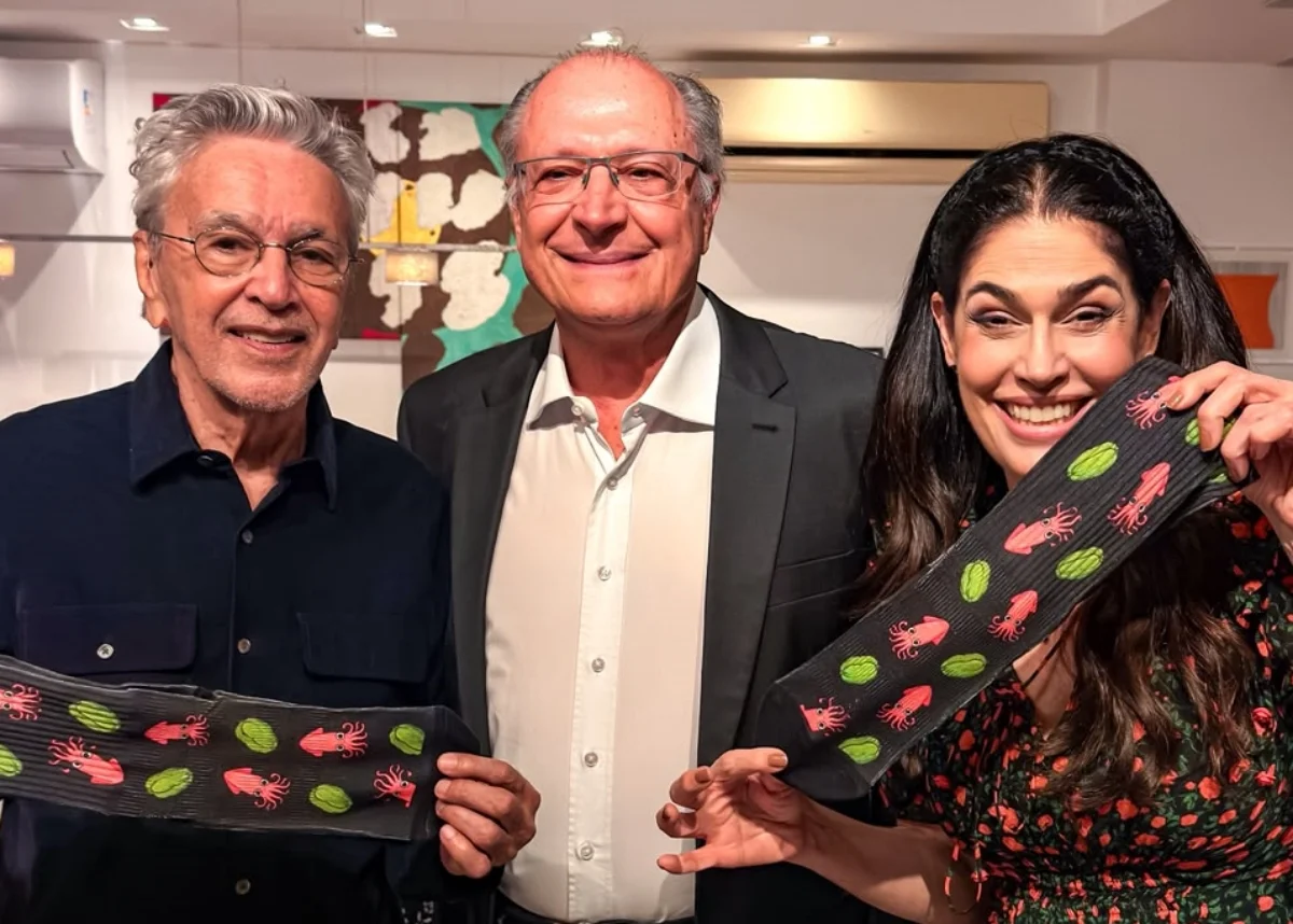 Caetano Veloso, Geraldo Alckmin e Paula Lavigne