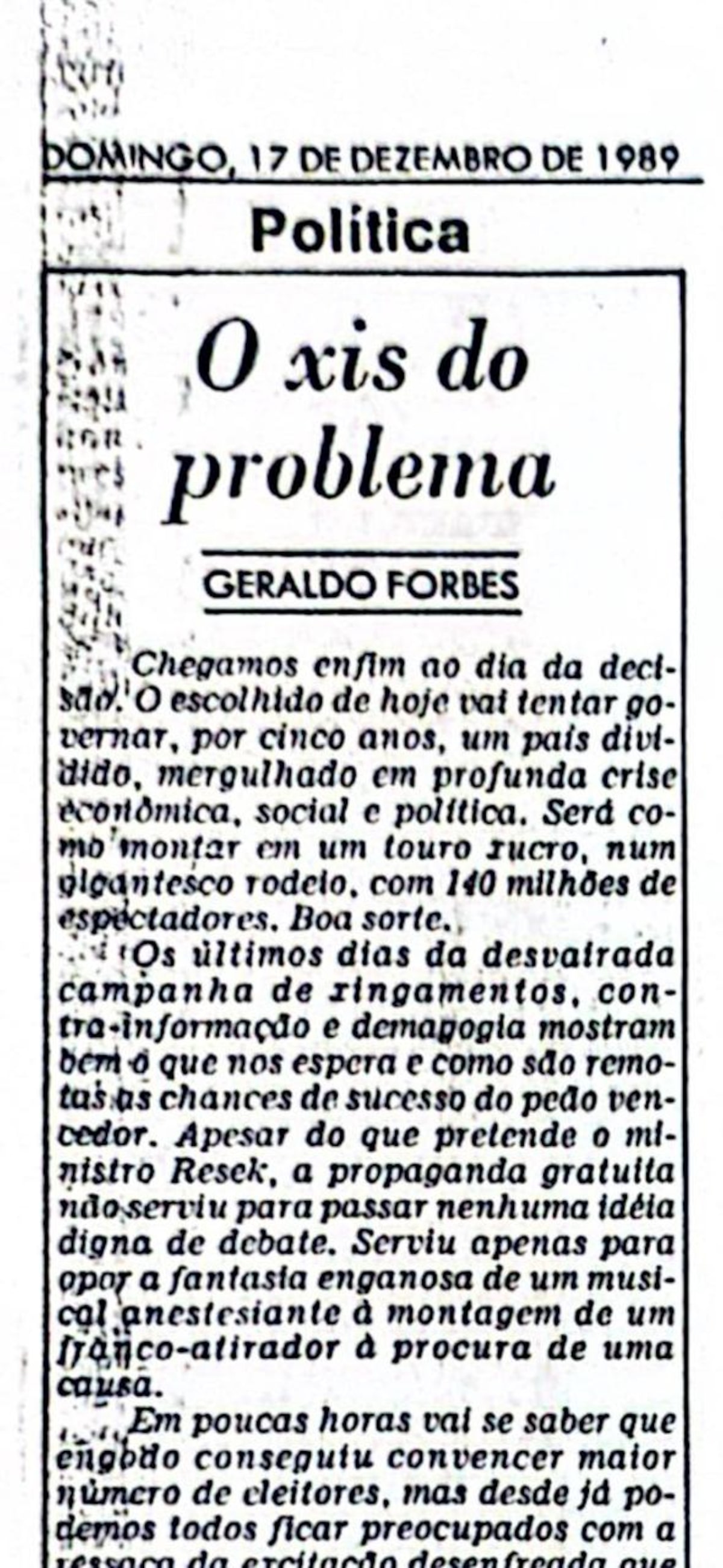 Empresário Geraldo de Figueiredo Forbes morre aos 83 anos