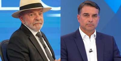 Lula e Fl&aacute;vio Bolsonaro no 'Entrevista com o Candidato', na Globo: o formato de sabatina individual, sem confronto com os advers&aacute;rios, se tornou o formato preferido dos presidenci&aacute;veis Foto: Reprodu&ccedil;&otilde;es