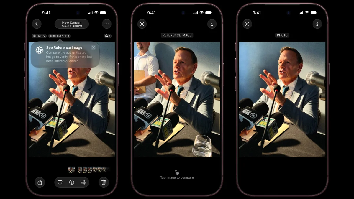 Imagem da matéria: iPhone 18 Pro ganha recurso para provar que foto não foi criada por IA