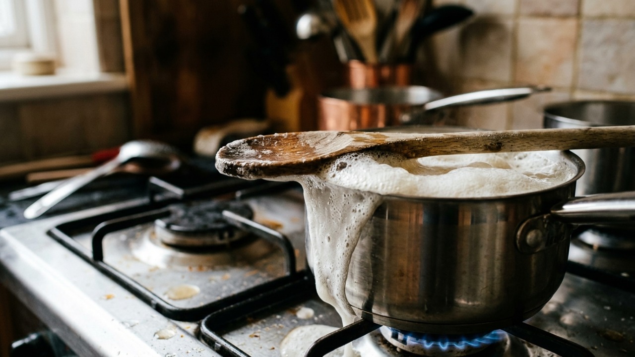 Por que colocar uma colher de madeira sobre a panela nem sempre impede o leite de derramar