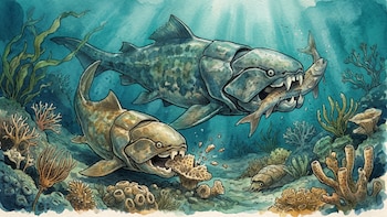 Cómo los peces acorazados desarrollaron estrategias para triturar presas hace 385 millones de años