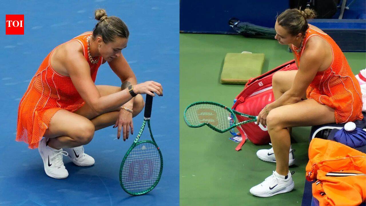 Devastada, Aryna Sabalenka quebra raquete e joga a bola na multidão após derrota no US Open para Elena Rybakina