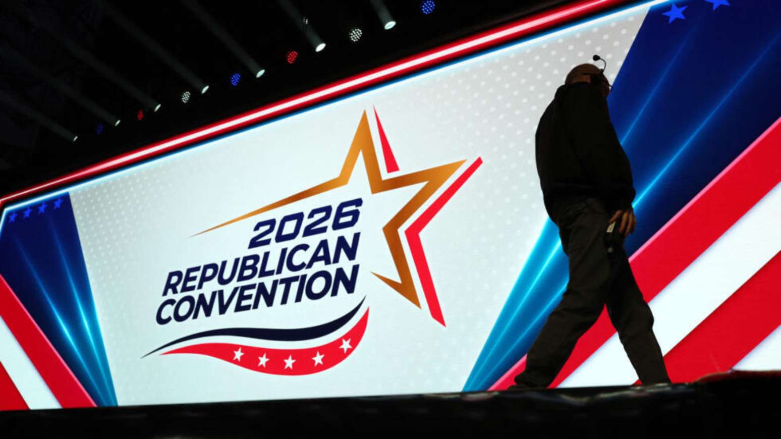 &Uacute;ltimos preparativos para a Conven&ccedil;&atilde;o Nacional Republicana de 2026 no American Airlines Center, em Dallas, no Texas, em 8 de setembro. O evento foi marcado por discursos em apoio ao presidente Donald Trump e pela mobiliza&ccedil;&atilde;o do partido para as elei&ccedil;&otilde;es legislativas de meio de mandato.