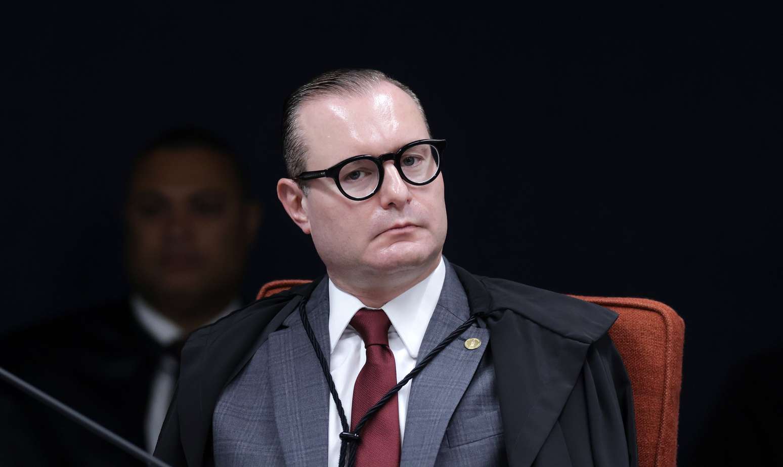 Ministro Cristiano Zanin durante o julgamento dos r&eacute;us acusados de planejar a morte de Marielle Franco