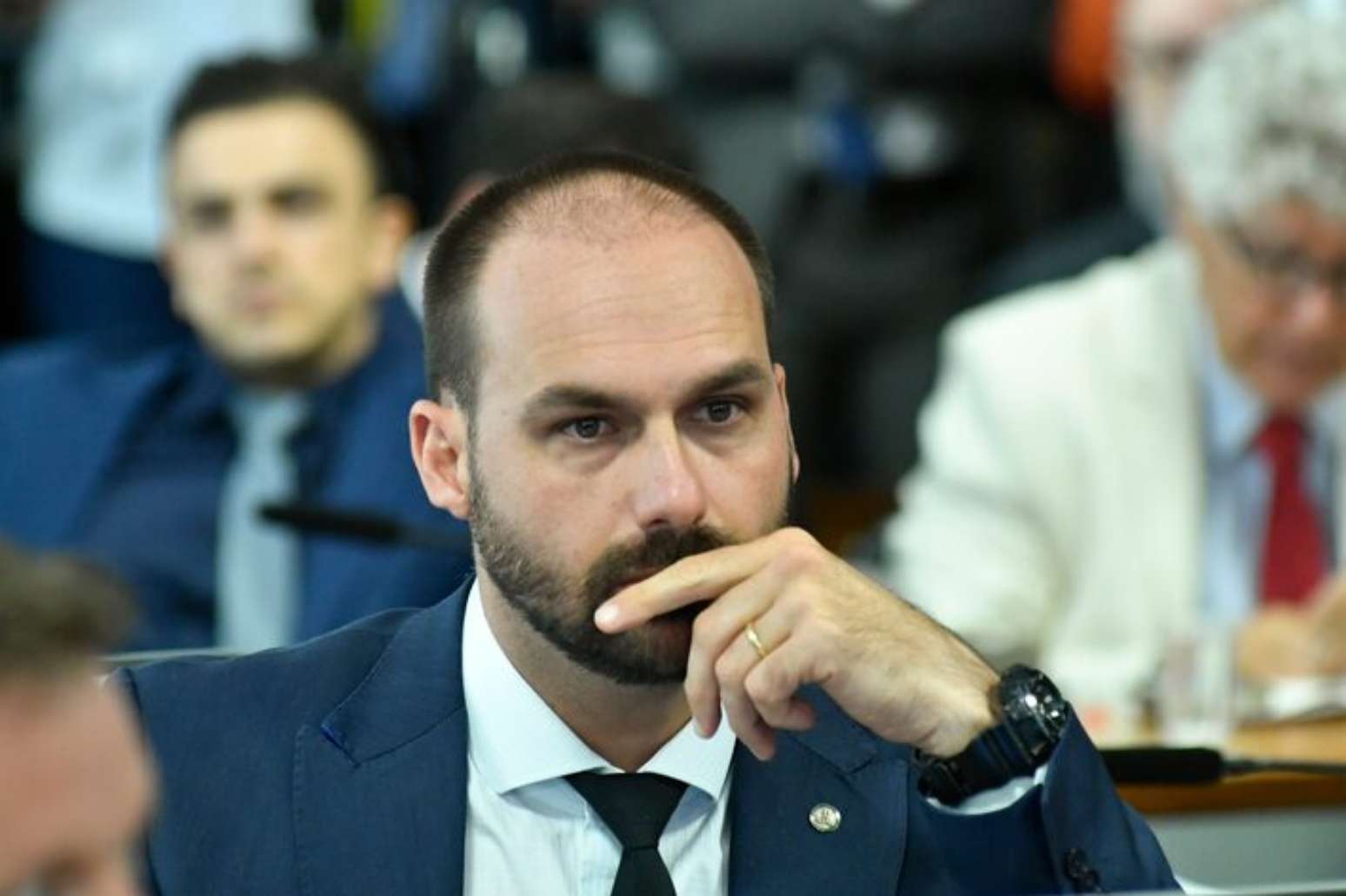 Eduardo Bolsonaro, que agora vive nos Estados Unidos