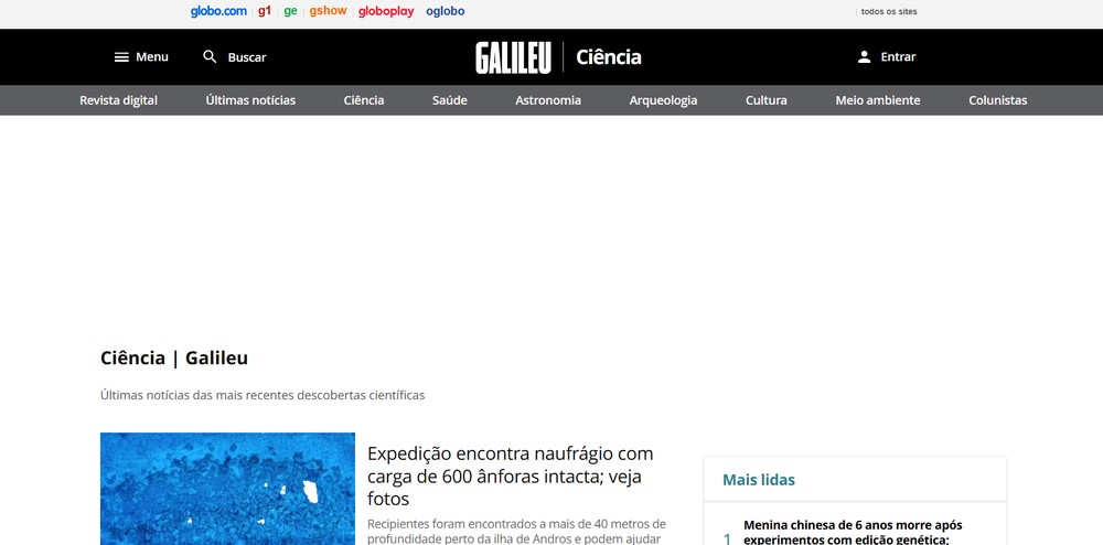 Revista Galileu publica reportagens sobre ciência, tecnologia e saúde — Foto: Reprodução/Caroline Silvestre