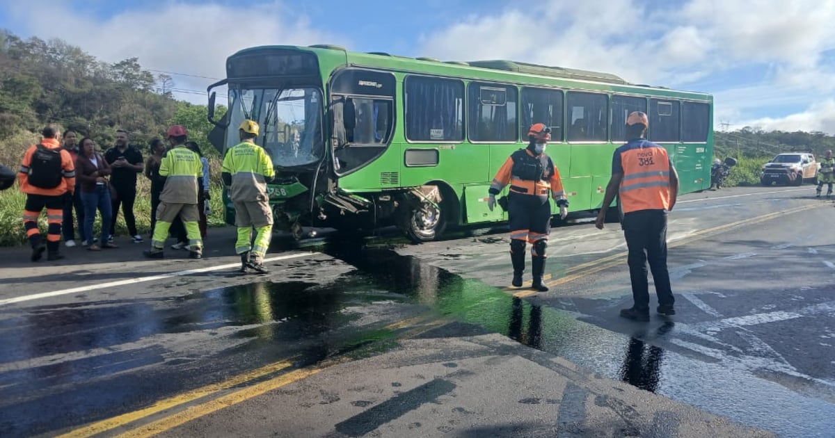 Motorista morre após carro atingir ônibus durante ultrapassagem na BR-381, na Grande BH