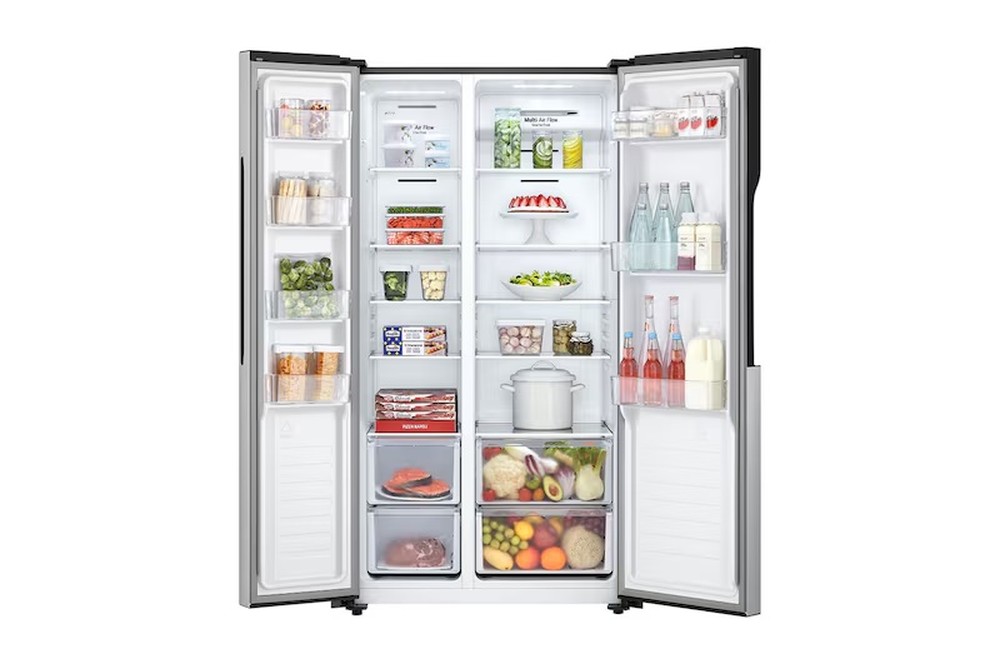 Geladeira Side by Side LG 519L com Compressor Inverter é uma das principais opções para quem busca modelos com media capacidade — Foto: Divulgação