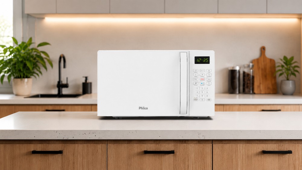 A potência máxima do micro-ondas não é a escolha certa para descongelar frango — Foto: Divulgação/Philco