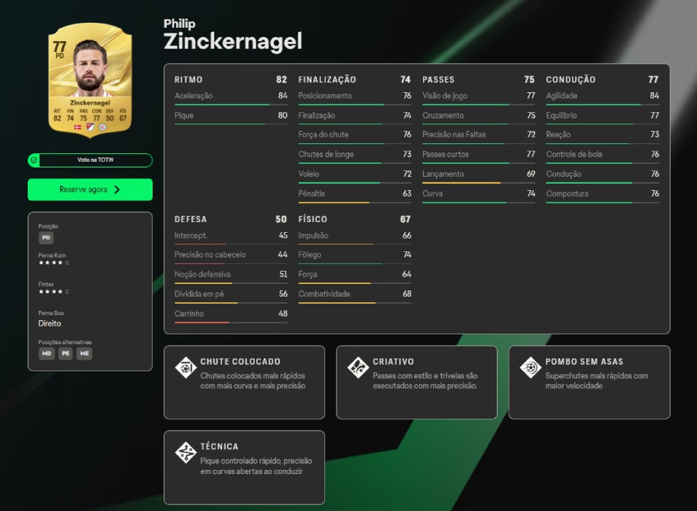 Philip Zinckernagel, do Chicago Fire, no EA Sports FC 27 — Foto: Reprodução/Site EA Sports FC 27