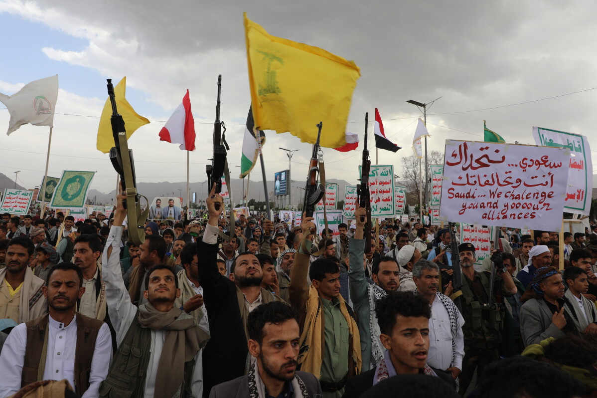 Houthi supporters attend a rally against the Saudi-led coalition in Sanaa, Yemen, July 31, 2026. (AP Photo/Osamah Abdulrahman, File)