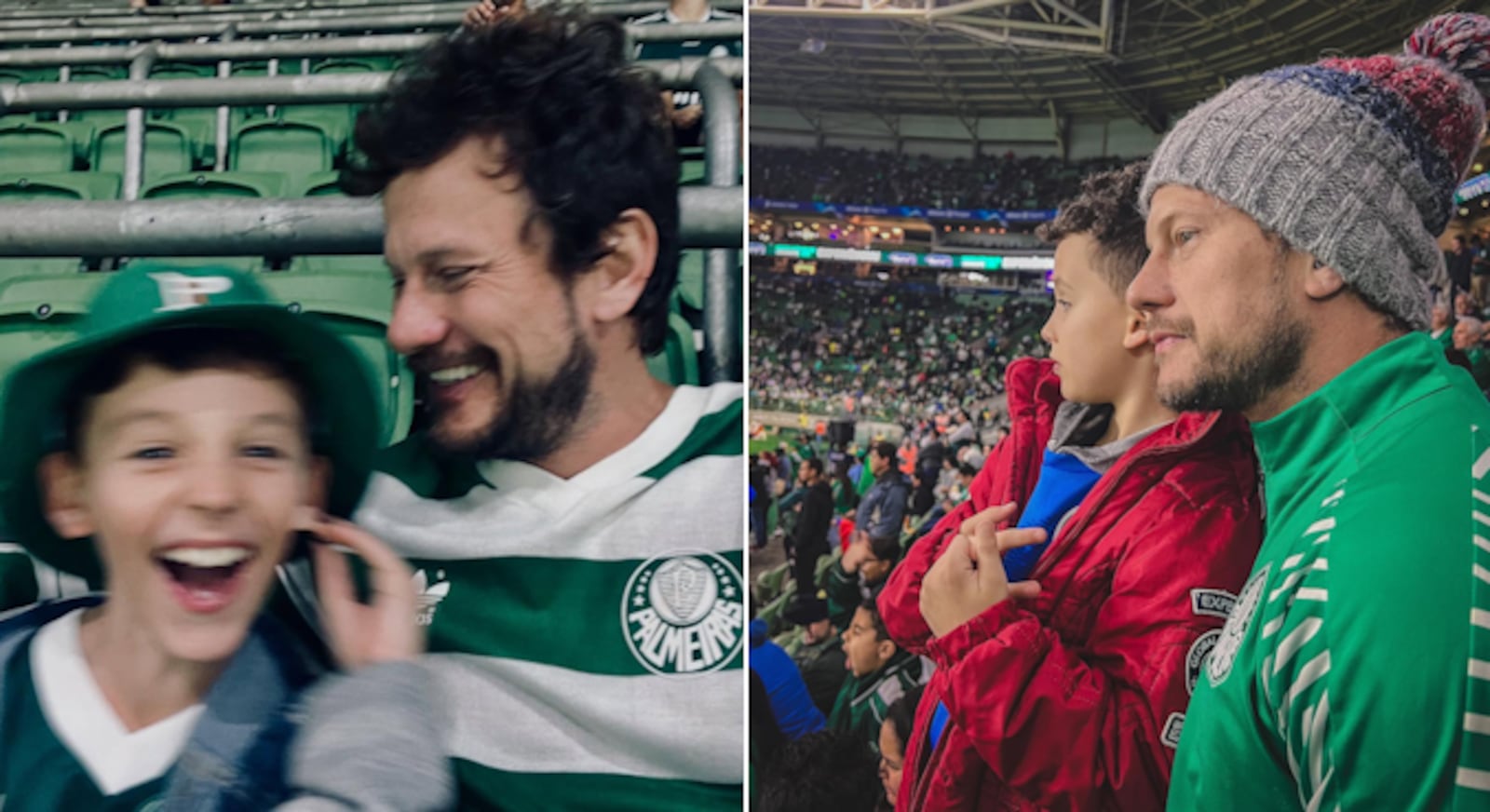Dudu Pelizzari e seu filho, Ben, costumar acompanhar o Palmeiras no estádio Reprodução/Instagram @dudupelizzari