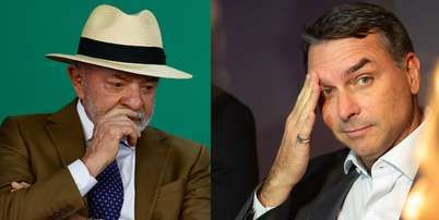 O presidente Lula e o senador Fl&aacute;vio Bolsonaro lideram as pesquisas de inten&ccedil;&atilde;o de voto &agrave; Presid&ecirc;ncia. Foto: Pedro Kirilos/Wilton Junior/Estad&atilde;o / Estad&atilde;o