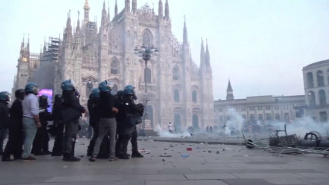 Meloni condena 'bandas de malfeitores' após protestos se tornarem violentos em toda a Itália
