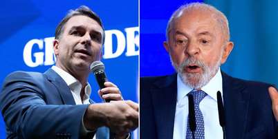 Fl&aacute;vio Bolsonaro (PL) e Lula (PT) est&atilde;o em empate t&eacute;cnico, segundo o Datafolha Foto: Montagem/RENATO PADALKA/MODUSFOCUS/WILTON JUNIOR / Estad&atilde;o