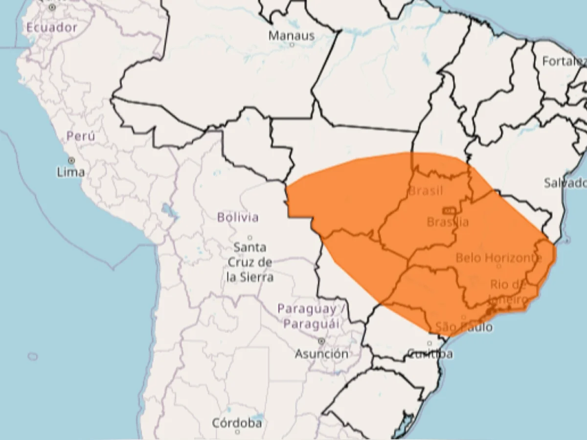 Inmet emite alerta laranja de tempestades para 13 estados e o DF