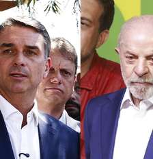 Flávio Bolsonaro e Lula disputam o segundo turno das eleições presidenciais. Foto: Wilton Júnior e Daniel Teixeira/Estadão / Estadão
