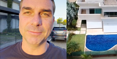 R$ 6,2 milhões, terreno de 2.400 m², 1.100 m² construídos e quitada 27 anos antes do previsto: a mansão de Flávio Bolsonaro, candidato à Presidência em 2026, que triplicou seu patrimônio. Foto: Reprodução/Instagram, @flaviobolsonaro / Youtube: @CNNbrasil / Purepeople