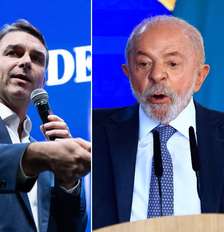 Flávio Bolsonaro (PL) e Lula (PT) estão em empate técnico, segundo o Datafolha Foto: Montagem/RENATO PADALKA/MODUSFOCUS/WILTON JUNIOR / Estadão
