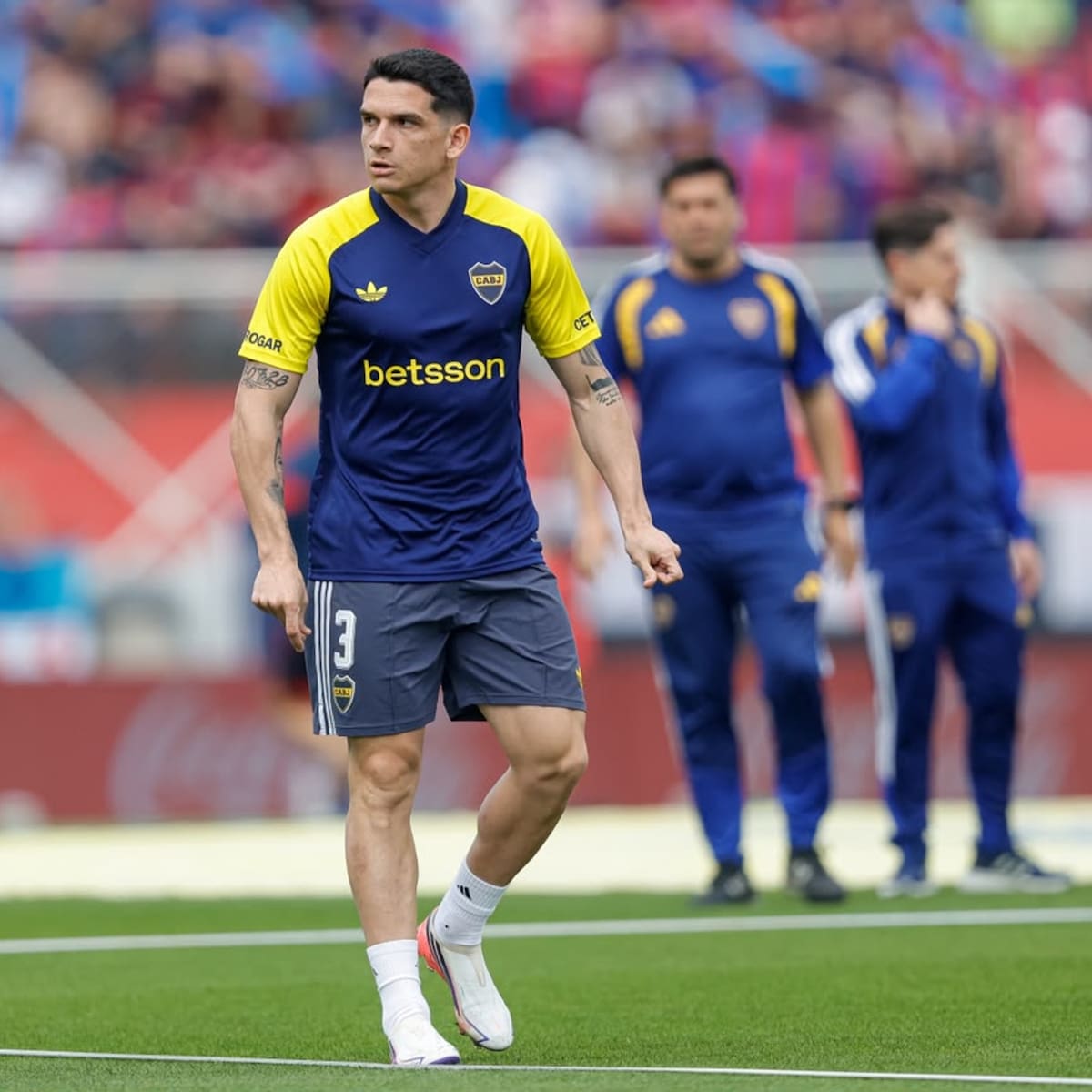 Un jugador de Boca con la promoción de una casa de apuestas en la camiseta